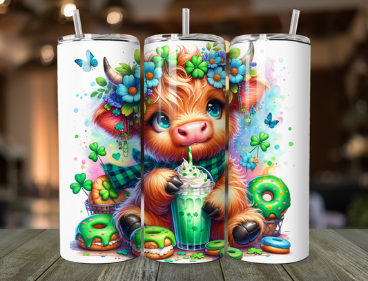 20oz Tumbler - St Patty Cow