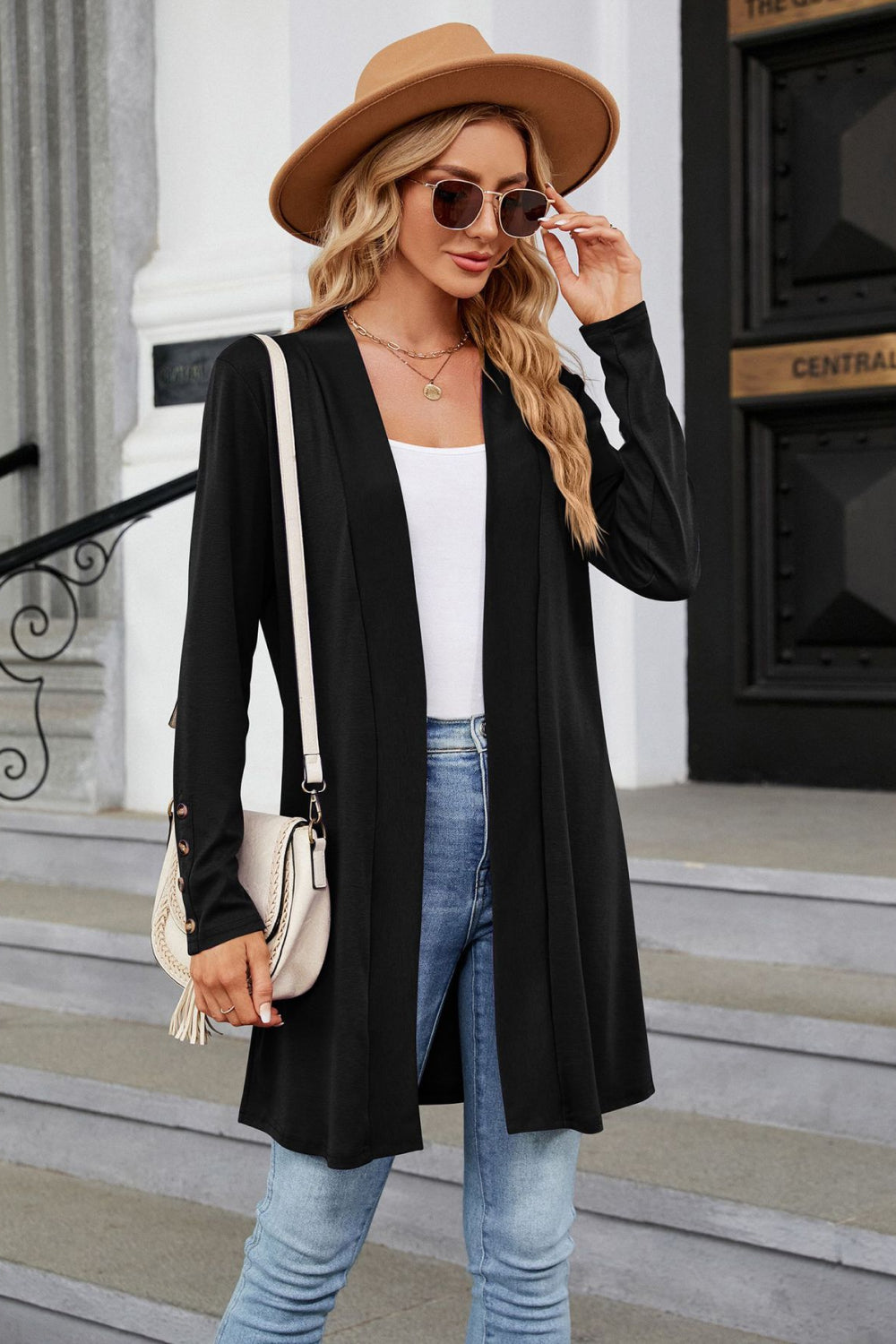 Long Sleeve Open Front Cardigan