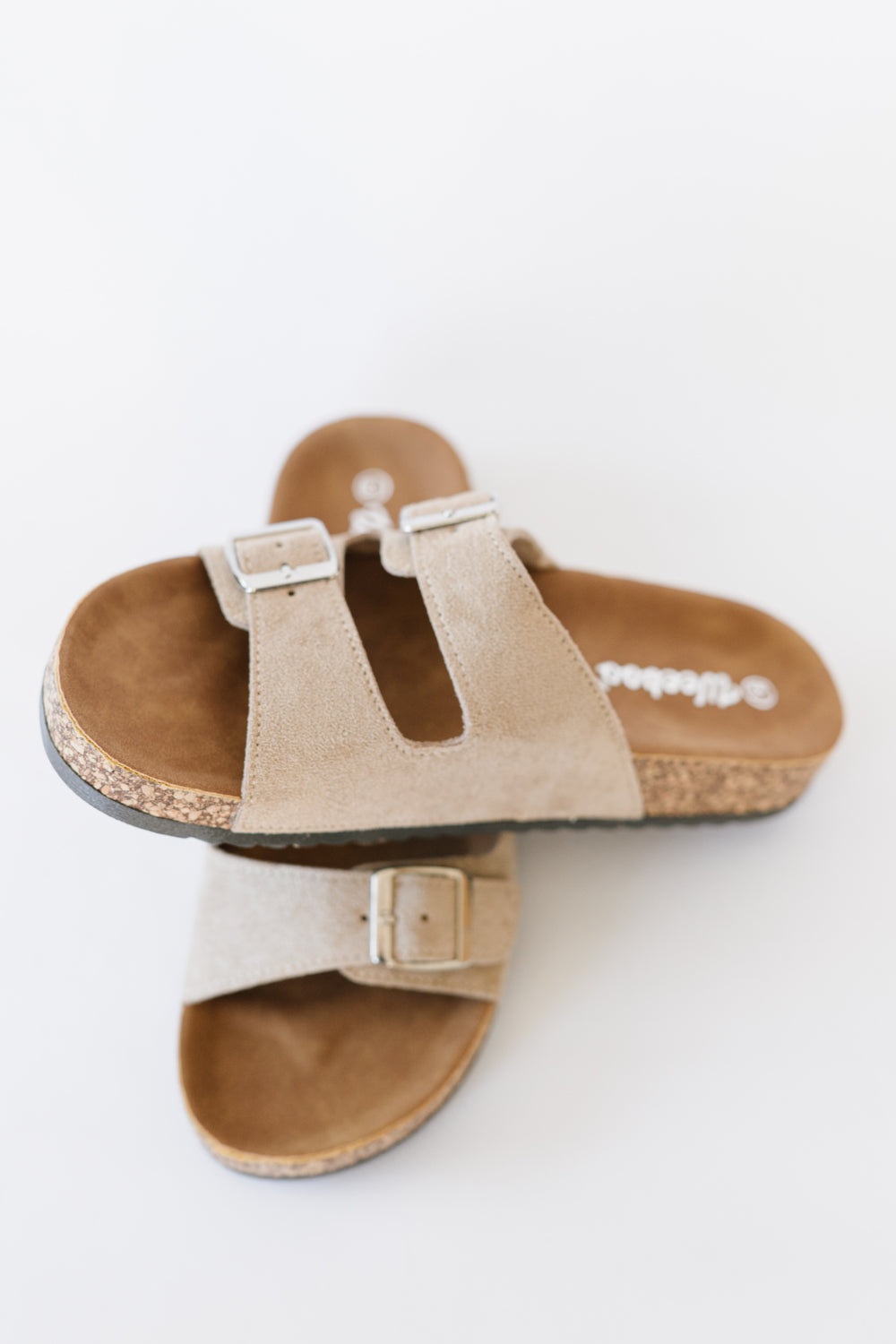 WeeBoo Walk with Me Buckled Soft Footbed Sandals in Taupe