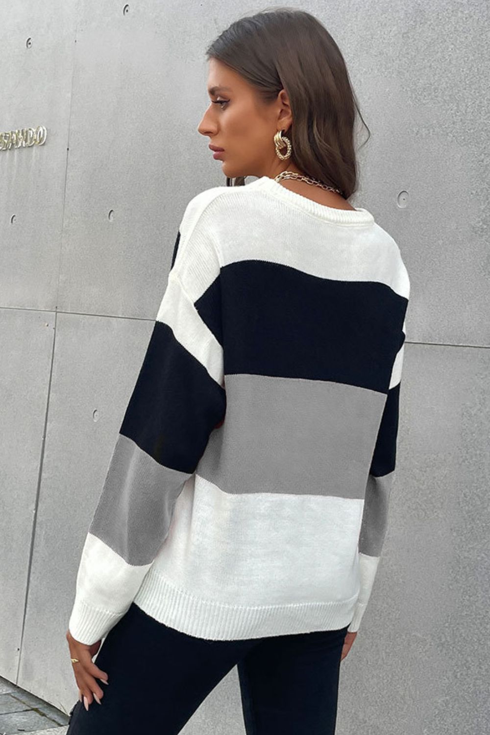 Longing For Fall Color Block Sweater